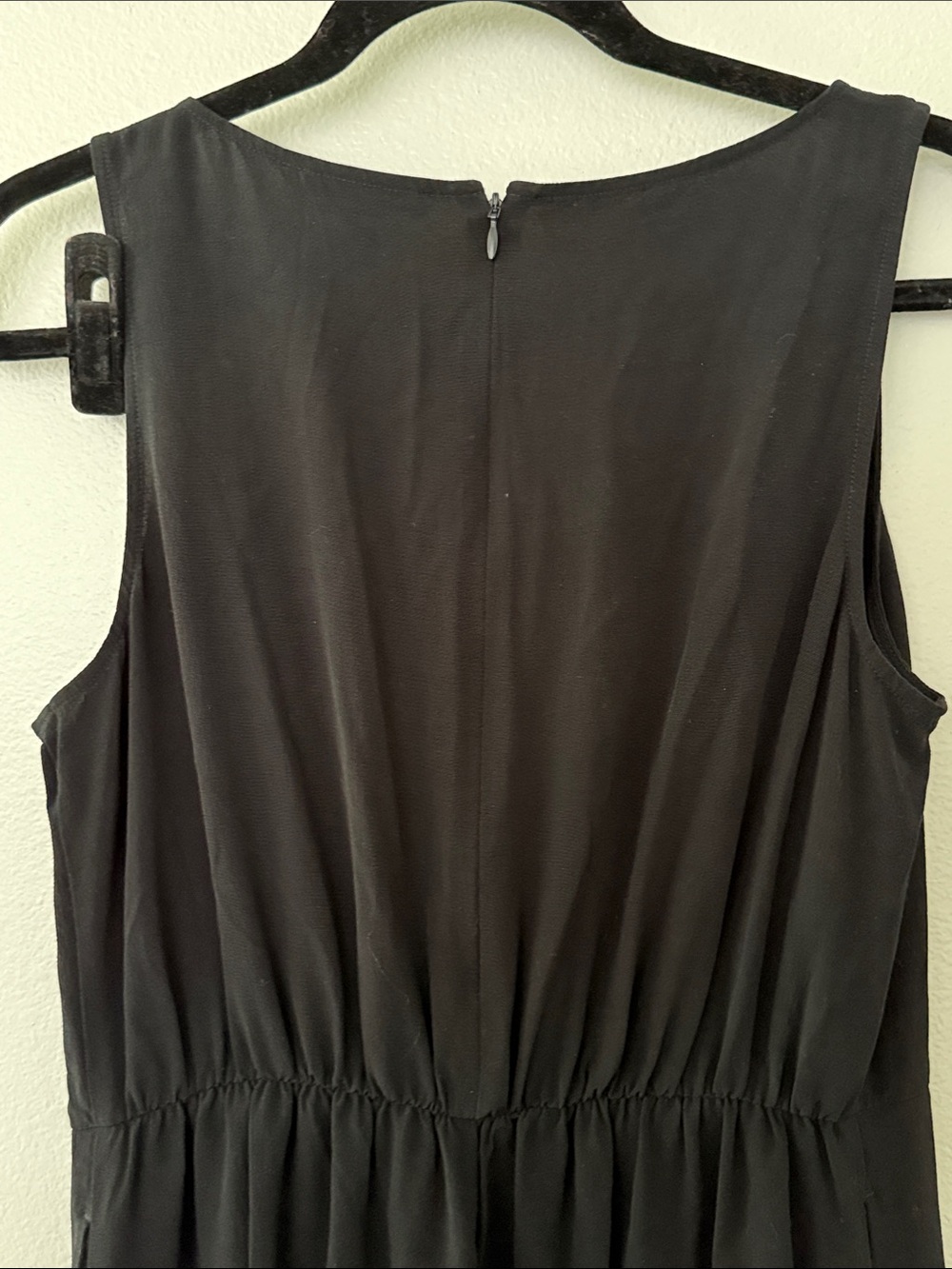 Eileen Fisher Black Sleeveless Scoop-Neck Faux-Wrap Cropped Jumpsuit Petite M - Picture 4 of 9